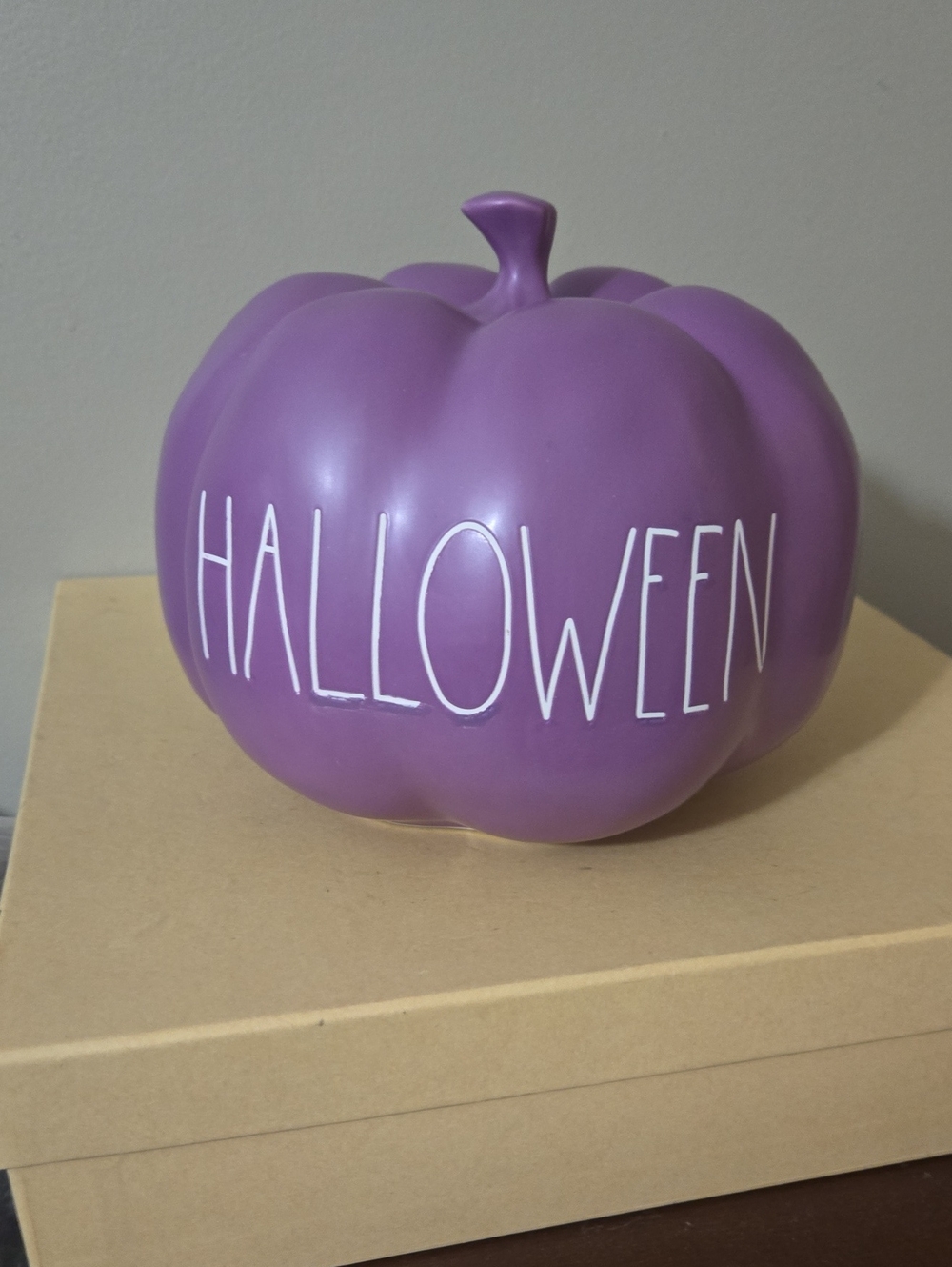 Rae Dunn Purple Halloween Pumpkin Home Accent
